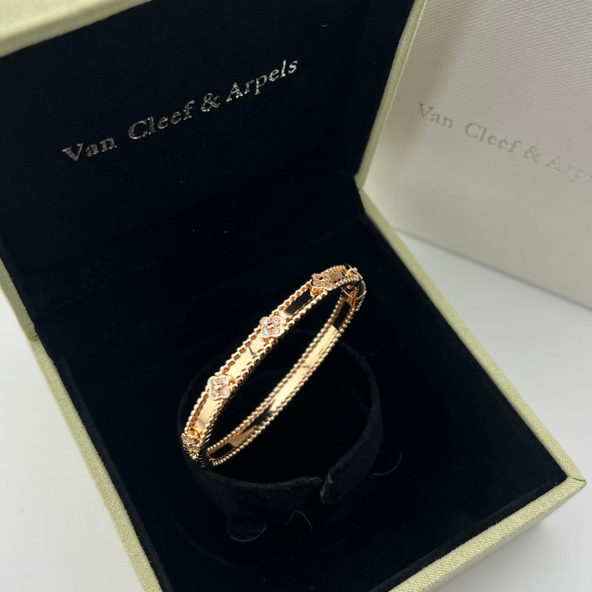 Narrow Beaded Four-Flower Full-Diamond Kaleidoscope Bracelet