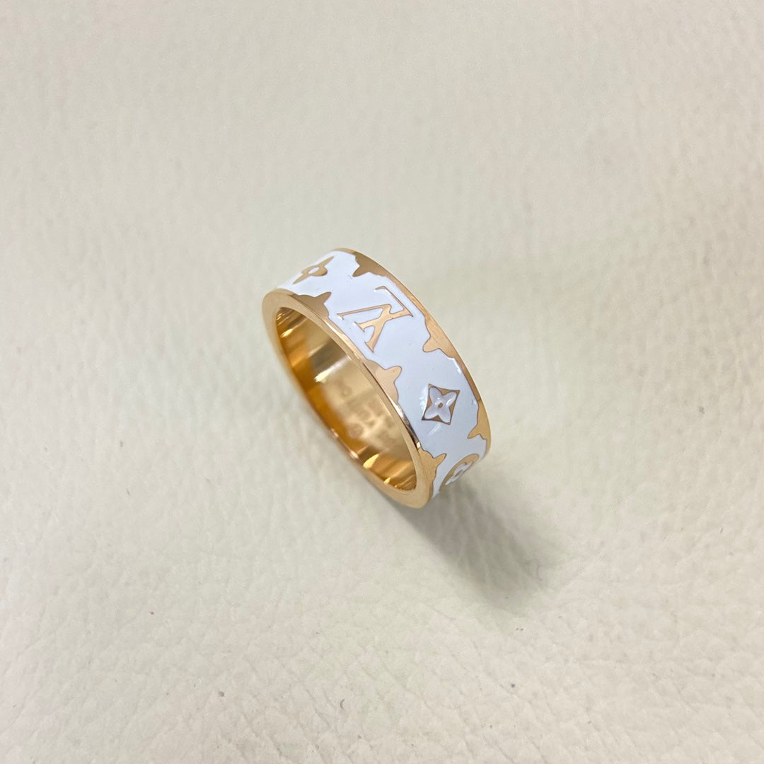 Letter Enamel Ring