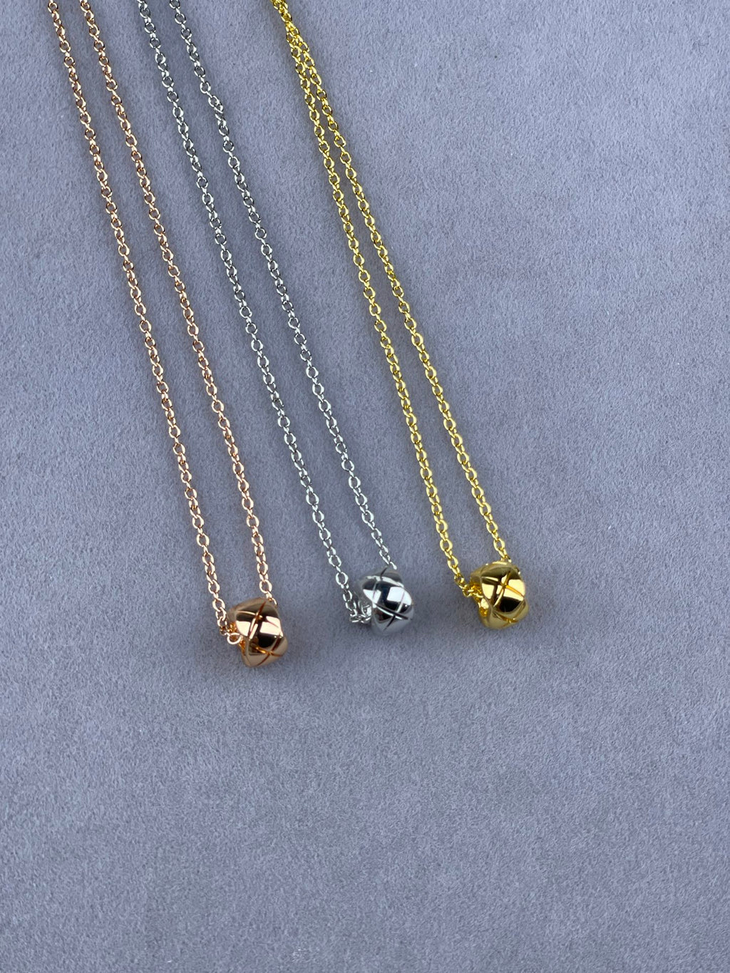 Quilted Ball Pendant Necklace