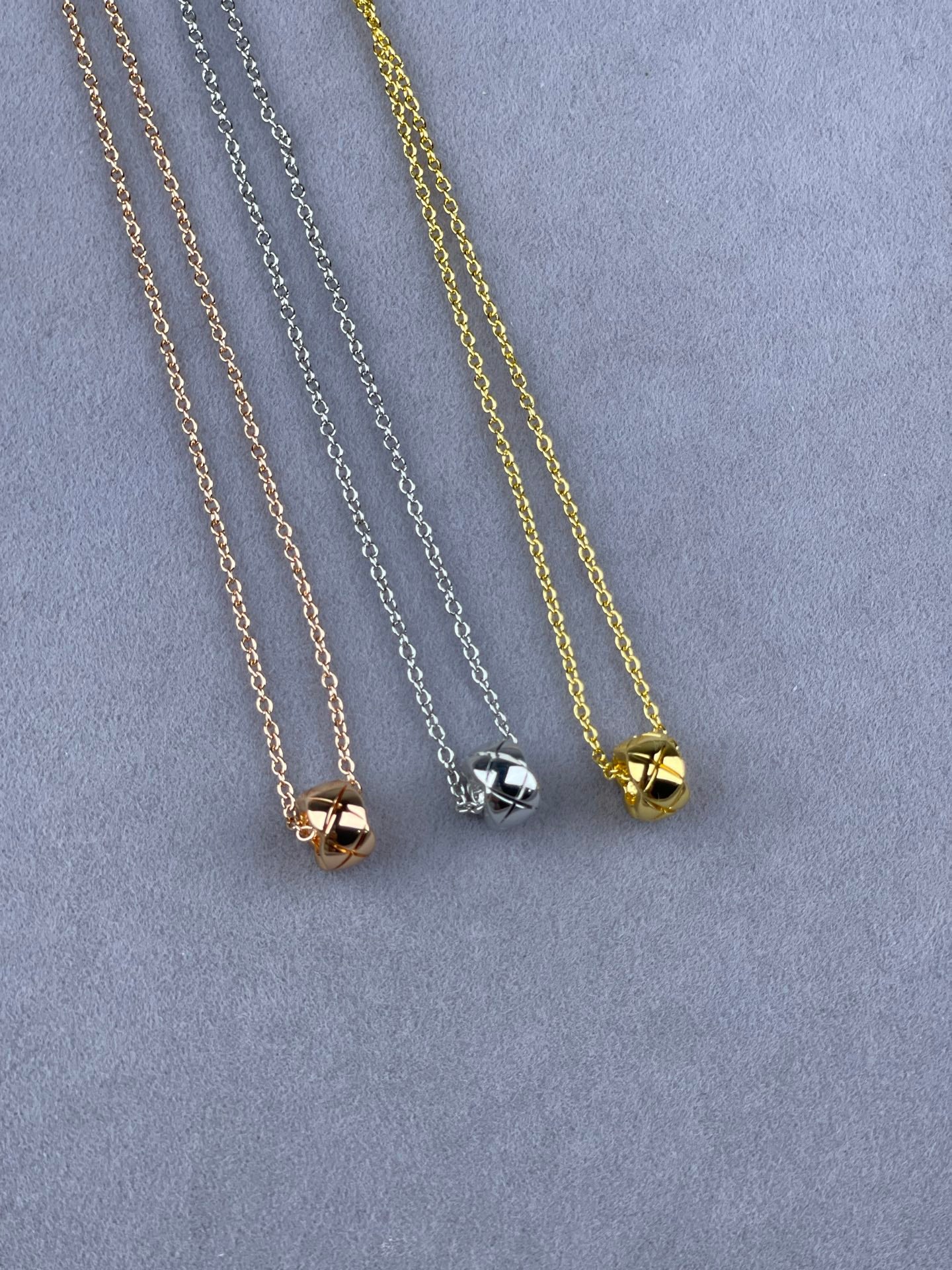 Quilted Ball Pendant Necklace