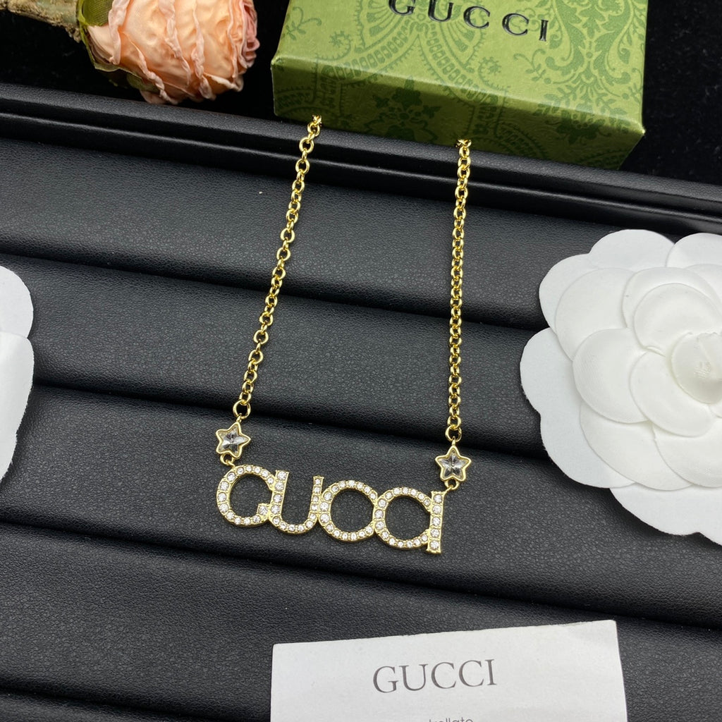 Crystal Pavé Logo Necklace & Bracelet Set