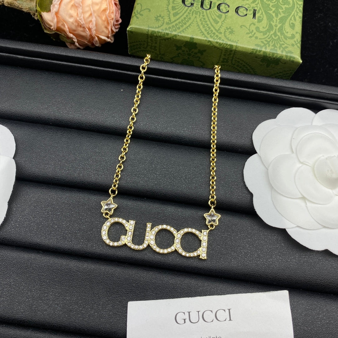 Crystal Pavé Logo Necklace & Bracelet Set