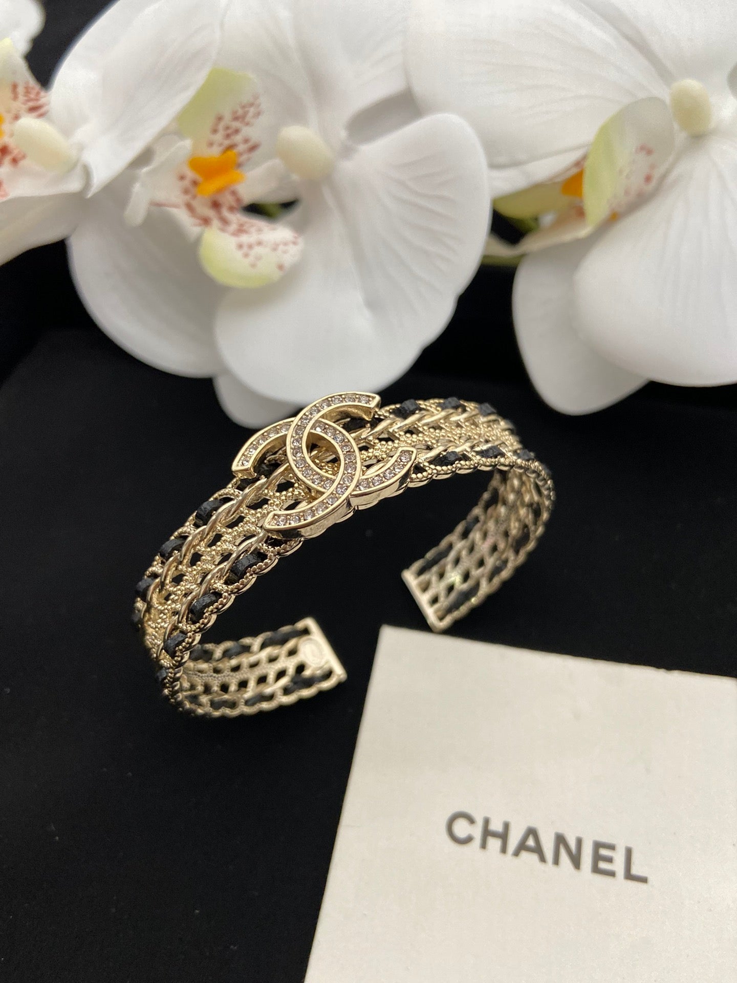 Gold Herringbone Braided Chain Necklace, Wide Mesh Cuff Bracelet & Chain Ring Set