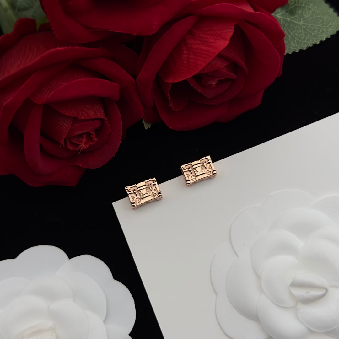 Miniature Luggage Charm Necklace & Earring Set