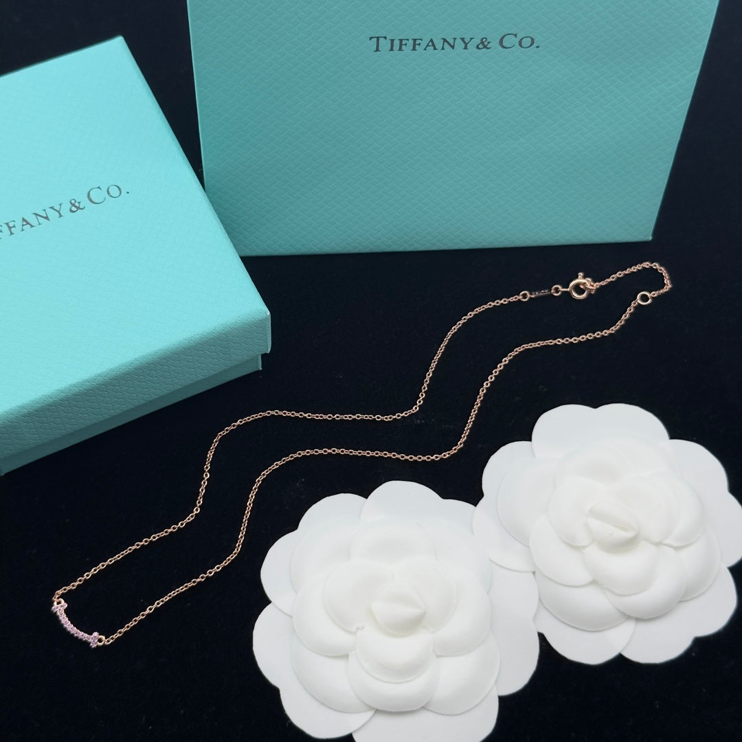 Dainty Mini Crystal Letter Station Delicate Chain Necklace – Silver, Gold & Rose Gold