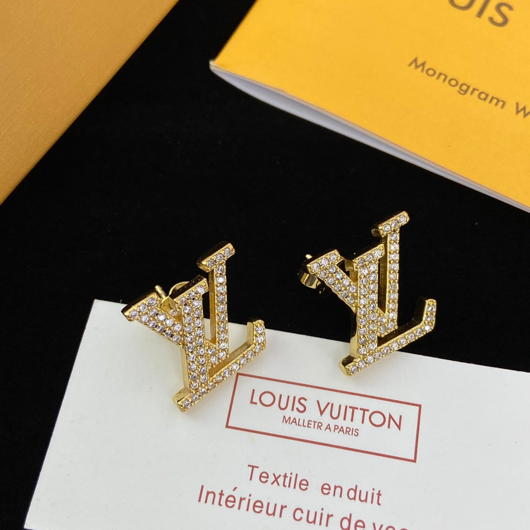 Statement Crystal Pavé Logo Letter Jewelry Set