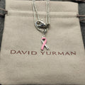 Crystal Pink Ribbon Charm Necklace