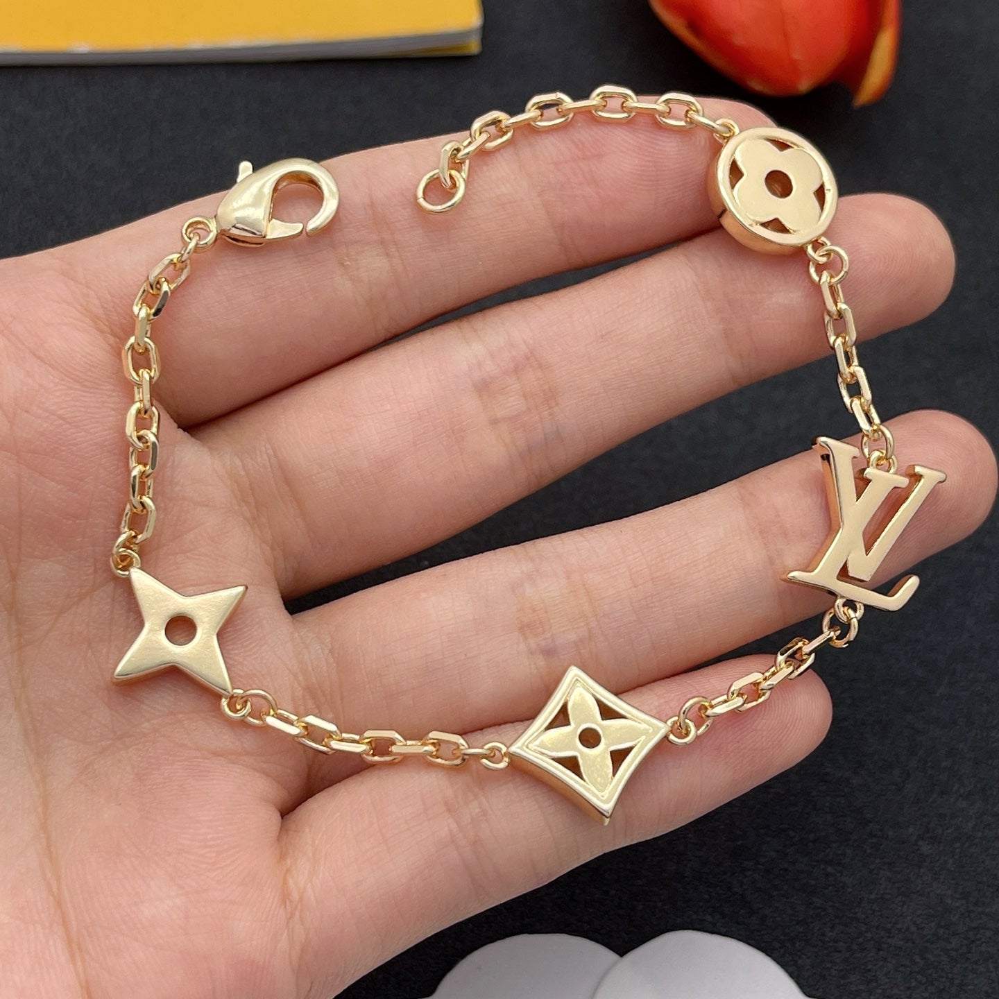 Classic Monogram Charm Station Necklace & Bracelet Set