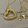 Twisted Rope Open Heart Pendant Necklace
