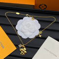 3D Puffy Bear Holding Star Flower Charm Cable Chain Necklace