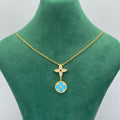 Pavé Star & Enamel Floral Double Drop Necklace