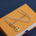 Chunky Cuban Chain Toggle Clasp Jewelry Set