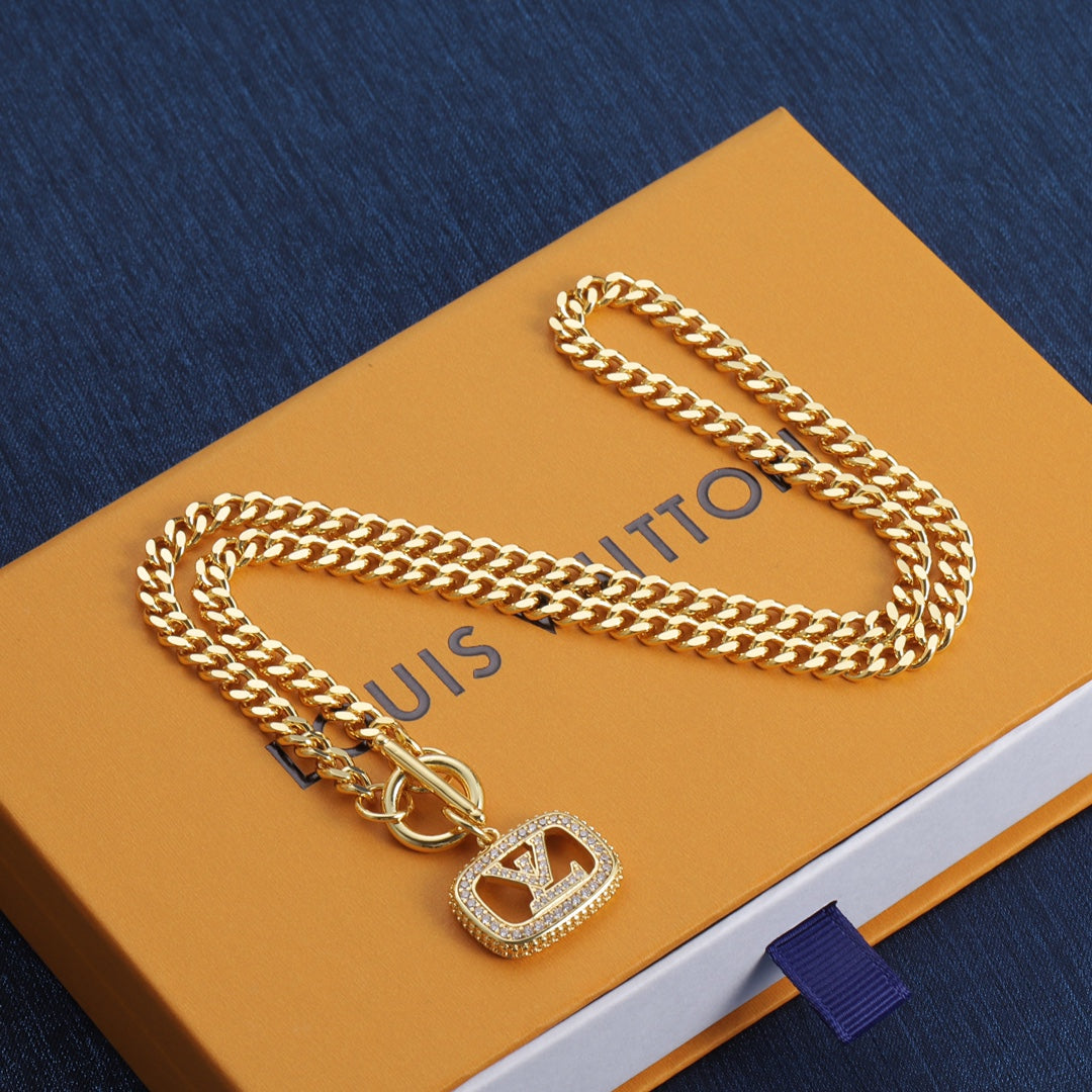 Chunky Cuban Chain Toggle Clasp Jewelry Set