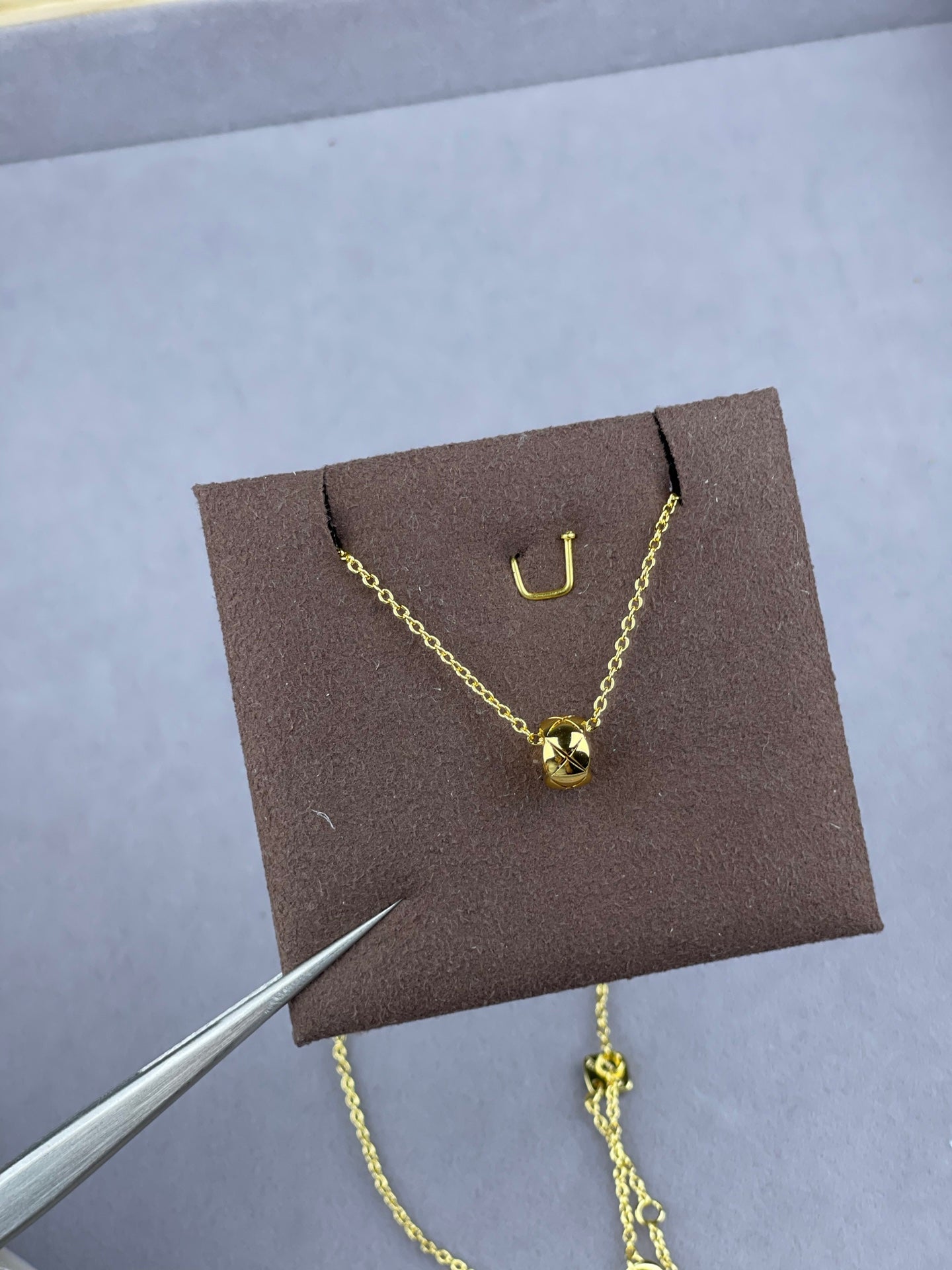 Quilted Ball Pendant Necklace