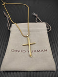 Twisted Cable Slim Cross Pendant Necklace