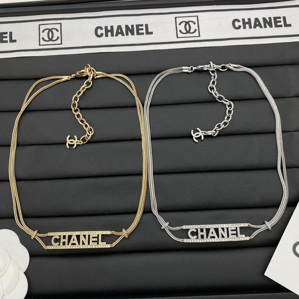 CC Logo with diamonds Necklace