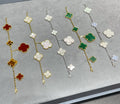 Large and Small Flower Six-Leaf Clover Bracelet