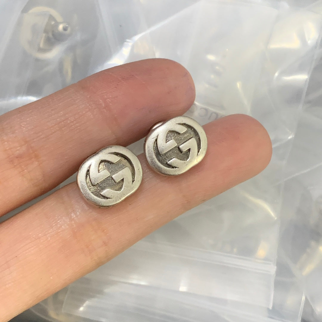 Vintage Square Link Logo Pendant Jewelry Set