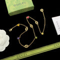 Multicolor Gemstone Logo Chain Jewelry Set