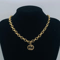 Chunky Braided Chain Logo Pendant Set