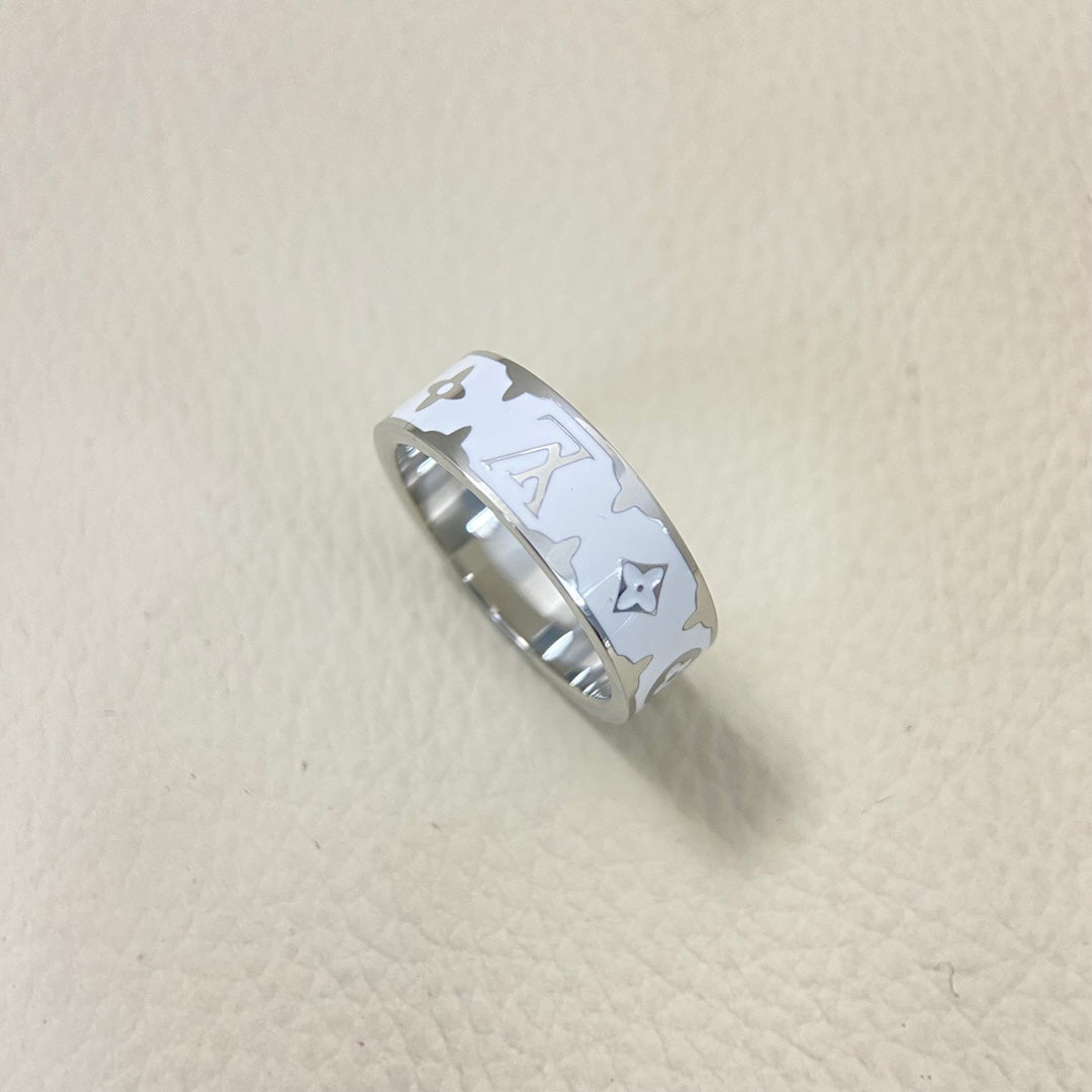 Letter Enamel Ring
