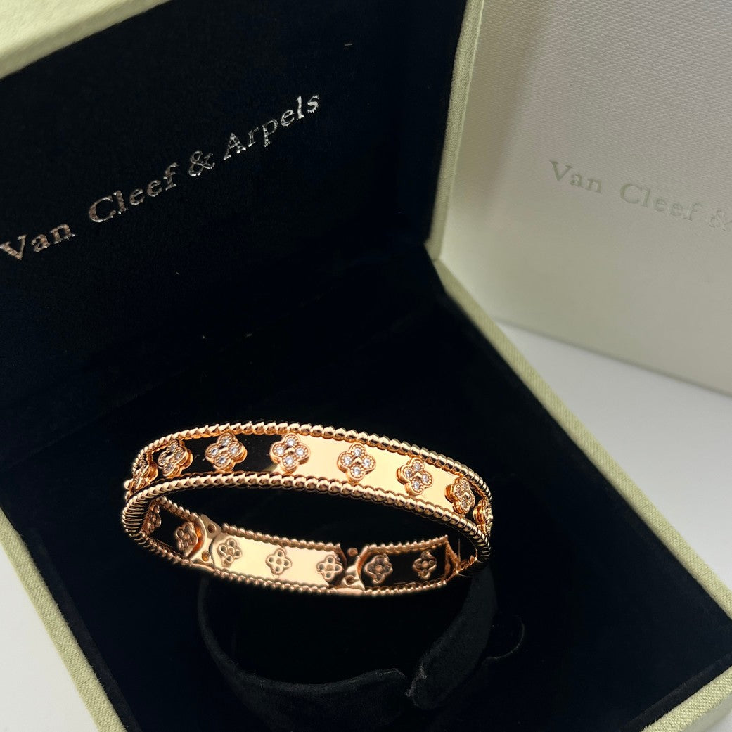 Wide Beaded Four-Flower Full-Diamond Kaleidoscope Bracelet