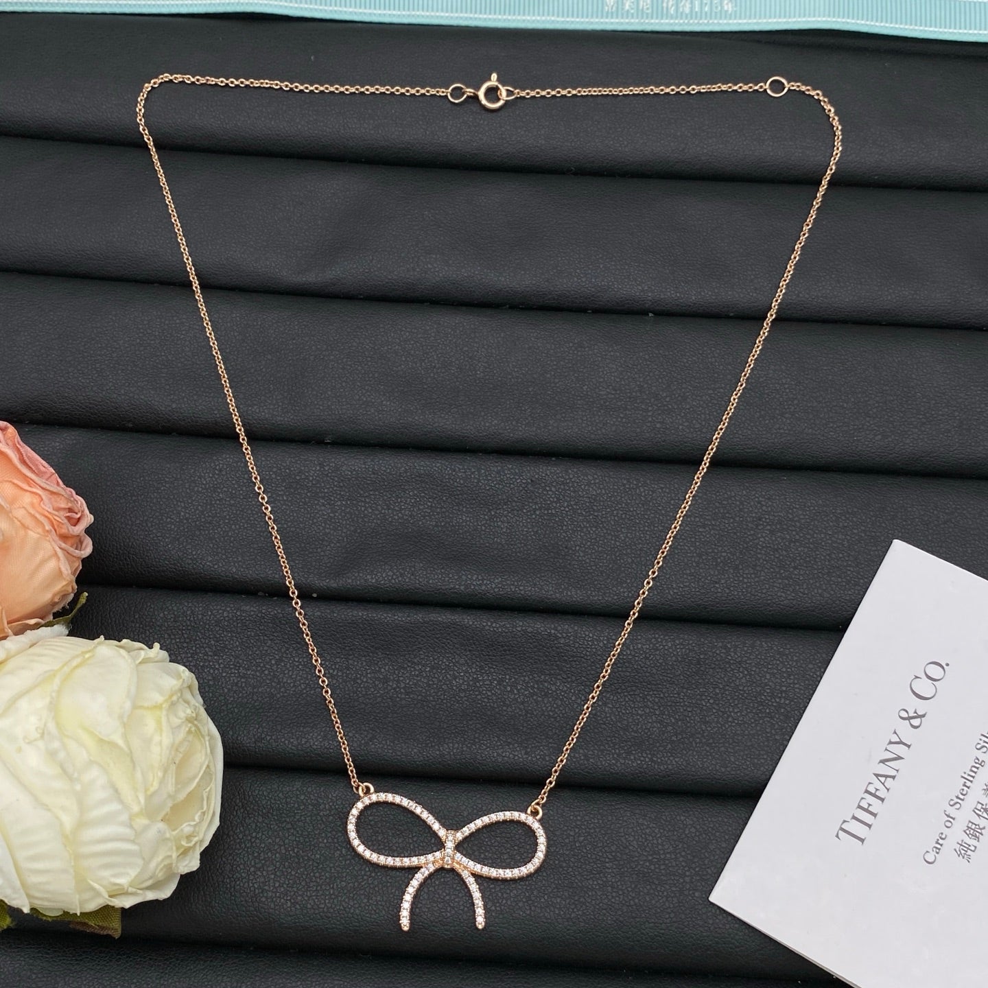 Pavé Crystal Open Bow Pendant Necklace – Gold, Silver & Rose Gold