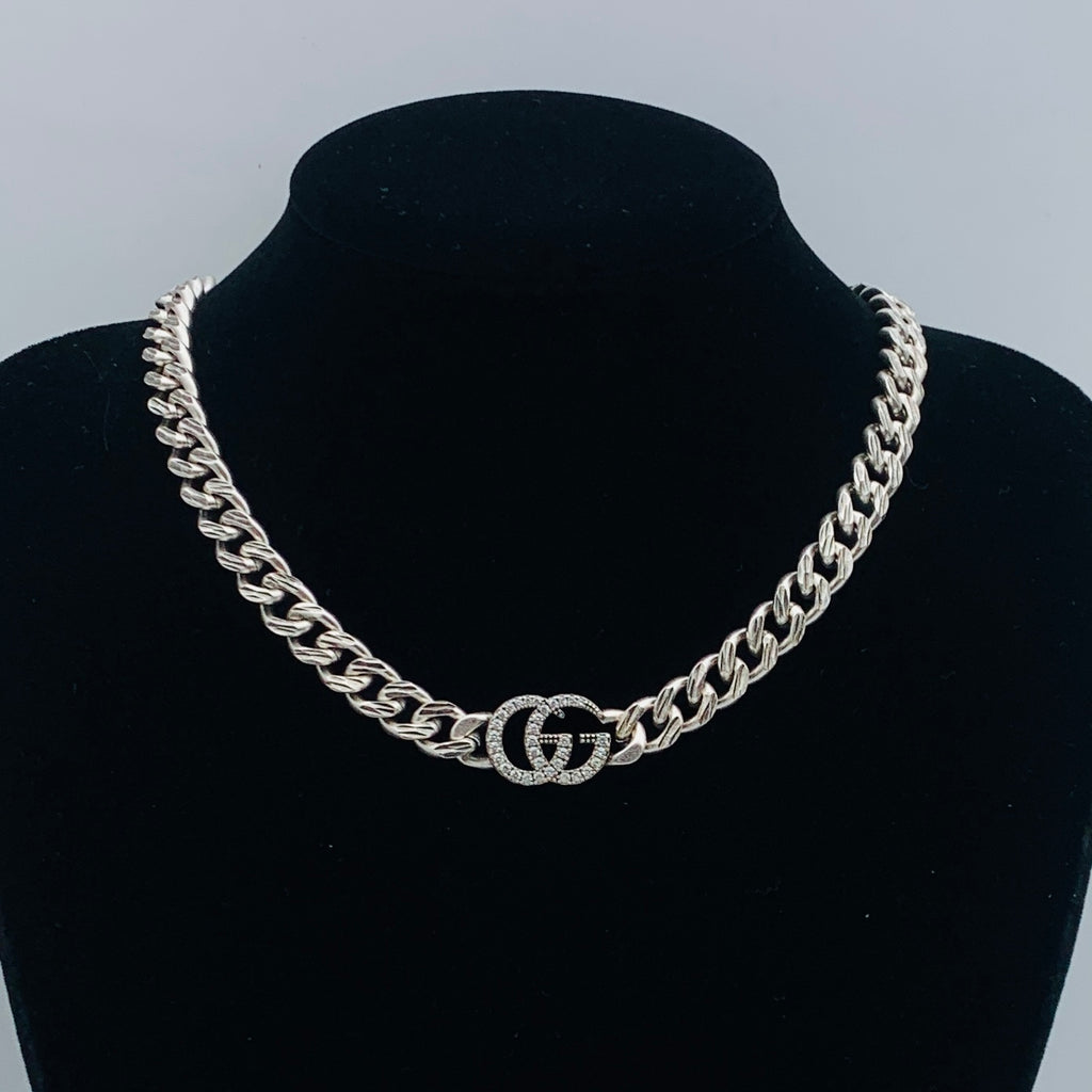Chunky Cuban Link Logo Chain Set