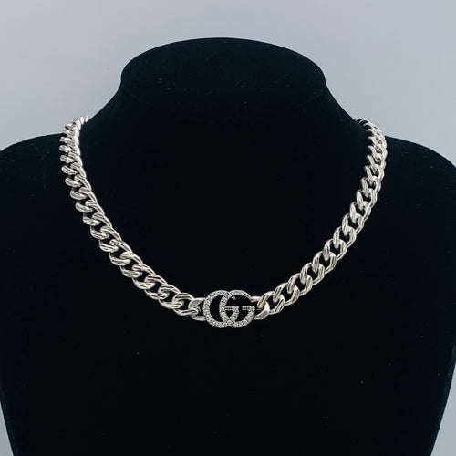 Chunky Cuban Link Logo Chain Set