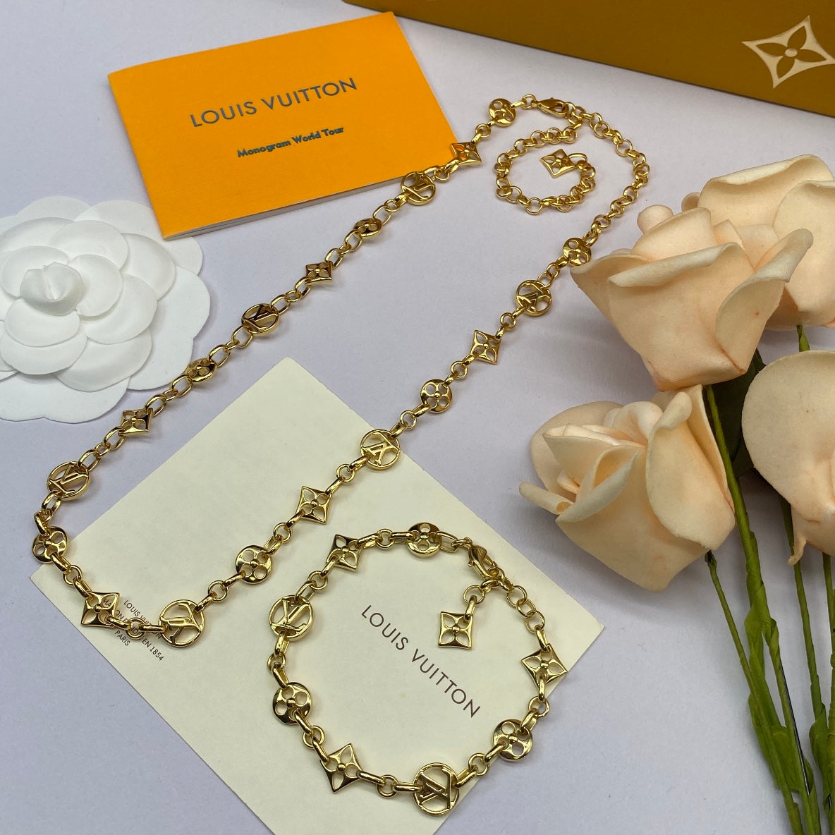 All-Over Logo Charm Link Chain Jewelry Set
