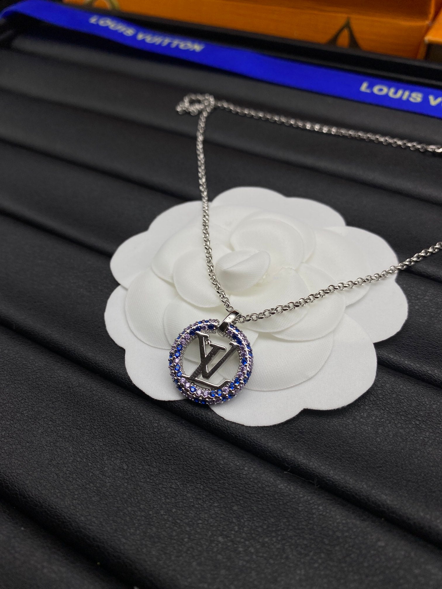 Pavé CZ Open Circle Halo Pendant Cable Chain Necklace