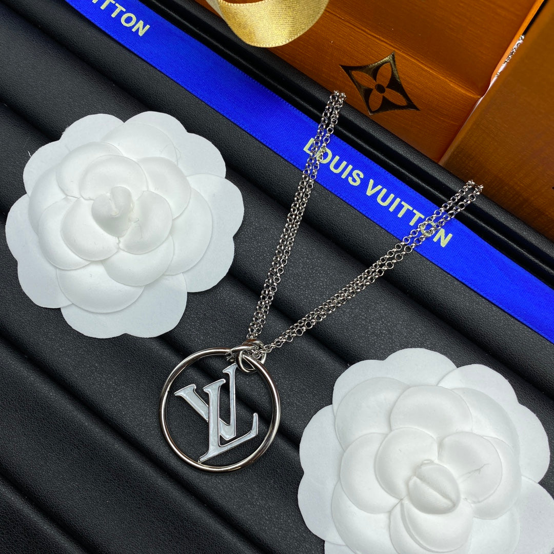 Circle Monogram Pendant Necklace