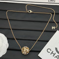 Hollow Ball Crystal Pendant Long Necklace