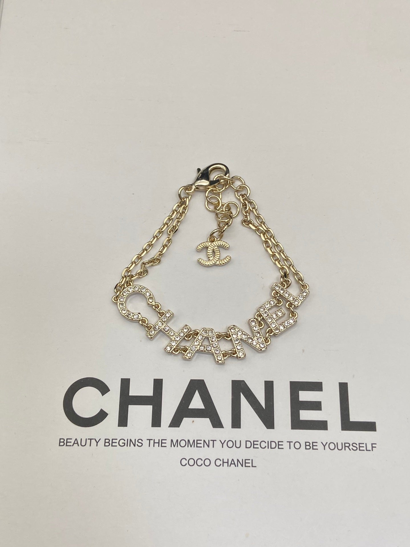 Crystal Letter Charm Jewelry Set – Necklace, Earrings & Bracelet