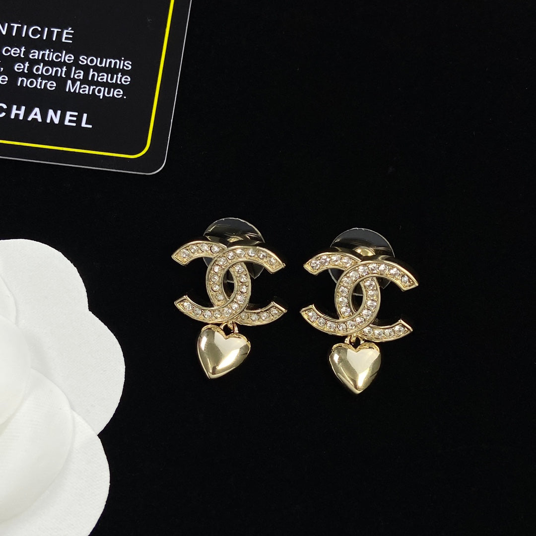 Crystal Arch Charm & Heart Drop Jewelry Set
