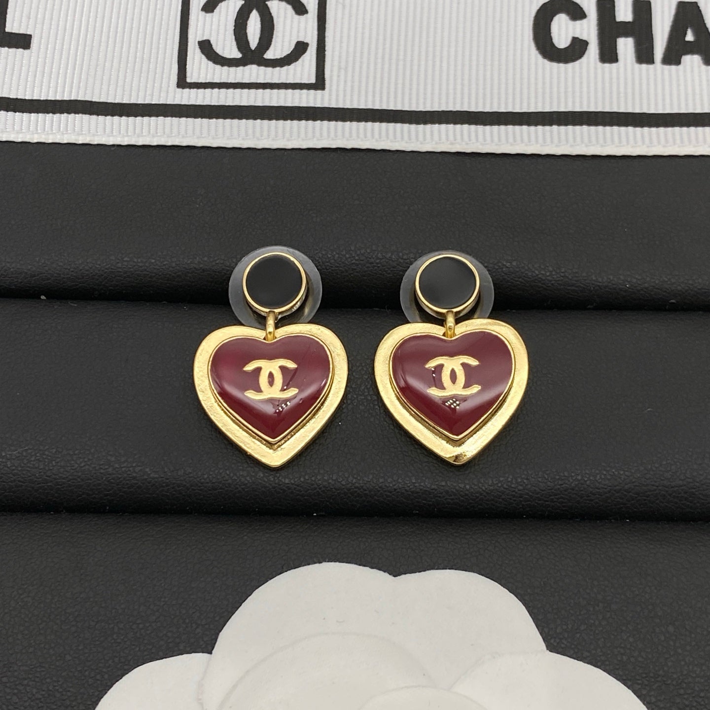 Golden Heart Pendant & Drop Earring Set
