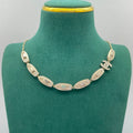 Oval Mother-of-Pearl Station Chain Necklace
