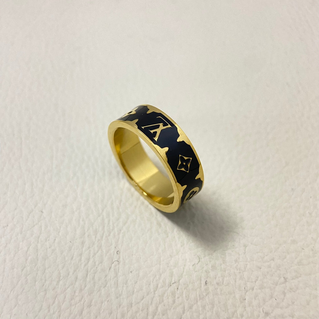 Letter Enamel Ring