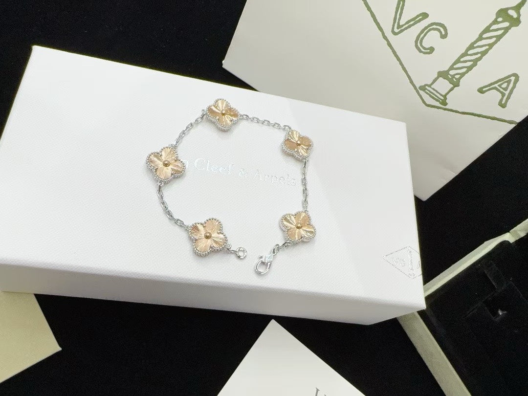 Limited Edition Gold and Silver Contrast Laser-Cut Five-Strand Bracelet