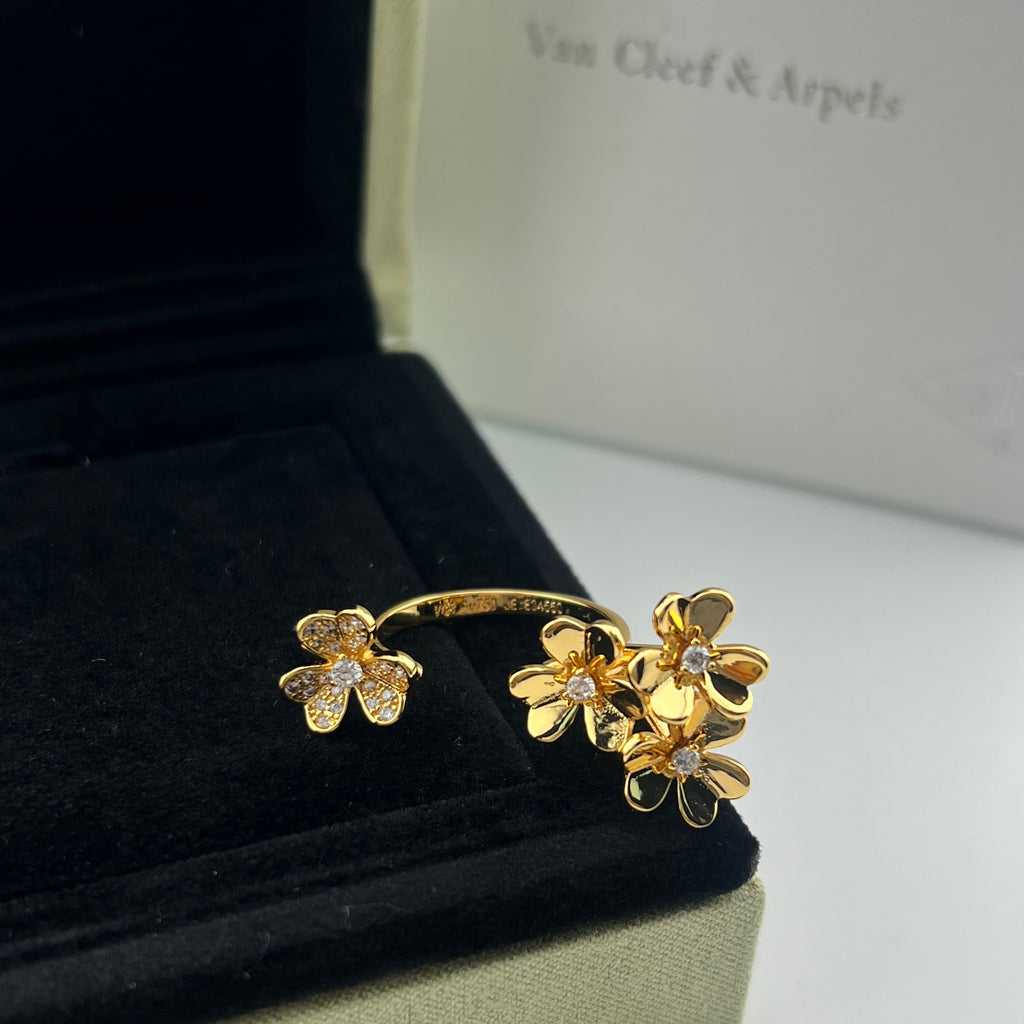 Clover Three-Flower Open Ring
