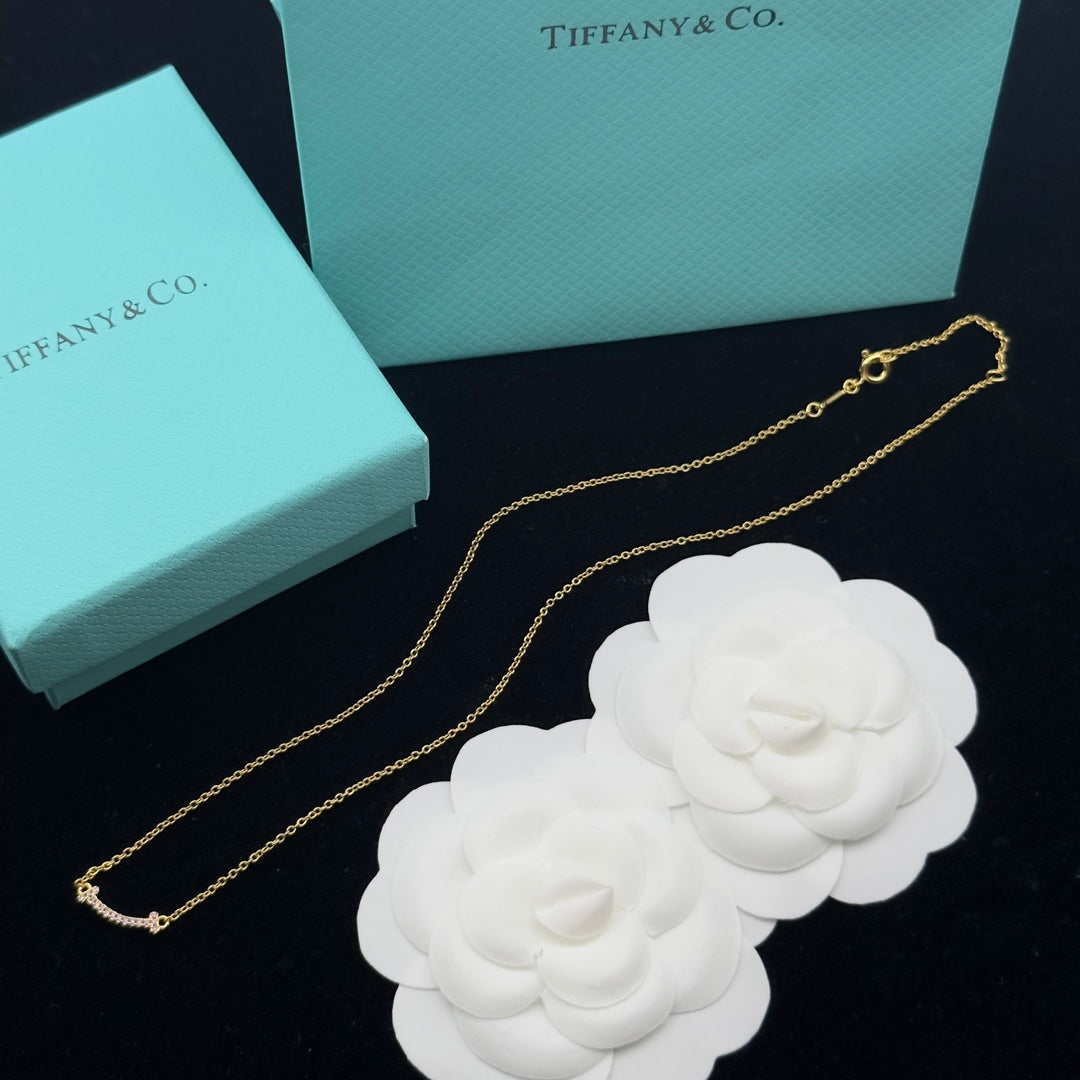 Dainty Mini Crystal Letter Station Delicate Chain Necklace – Silver, Gold & Rose Gold
