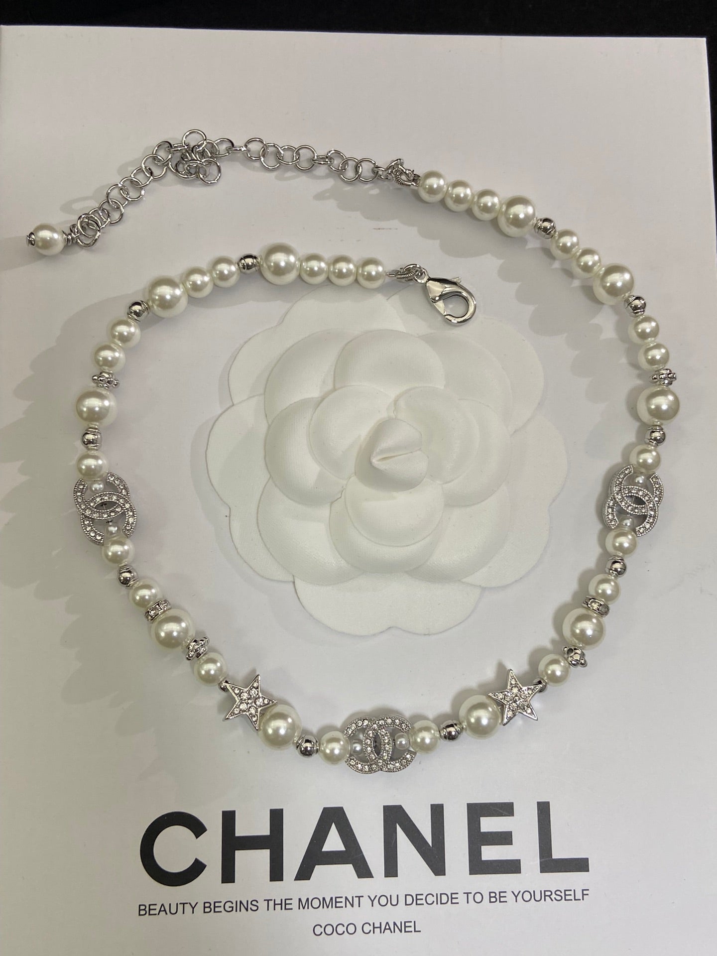 Pearl & Crystal Bow Pendant Necklace & Earrings Set