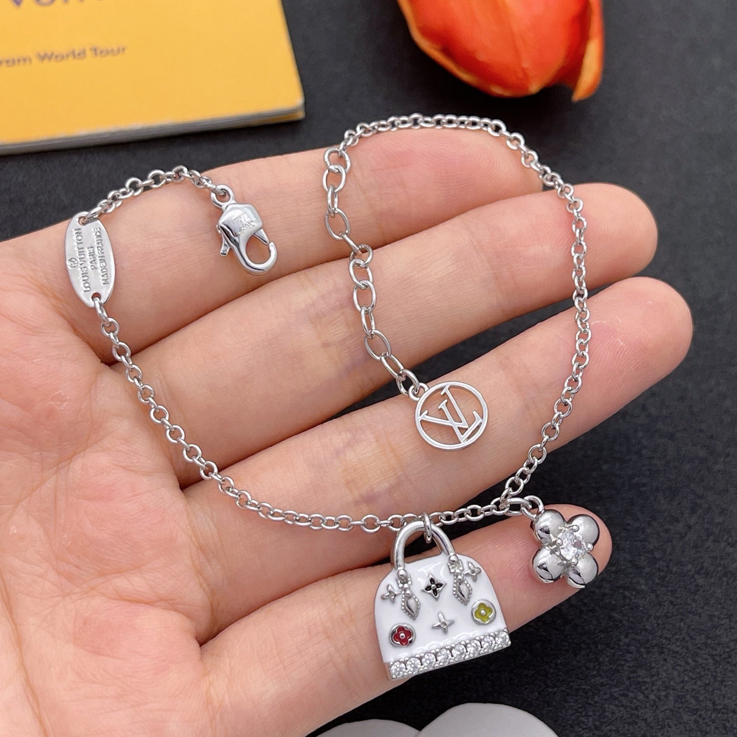 Sweet Monogram Mini Purse Charm Jewelry Set