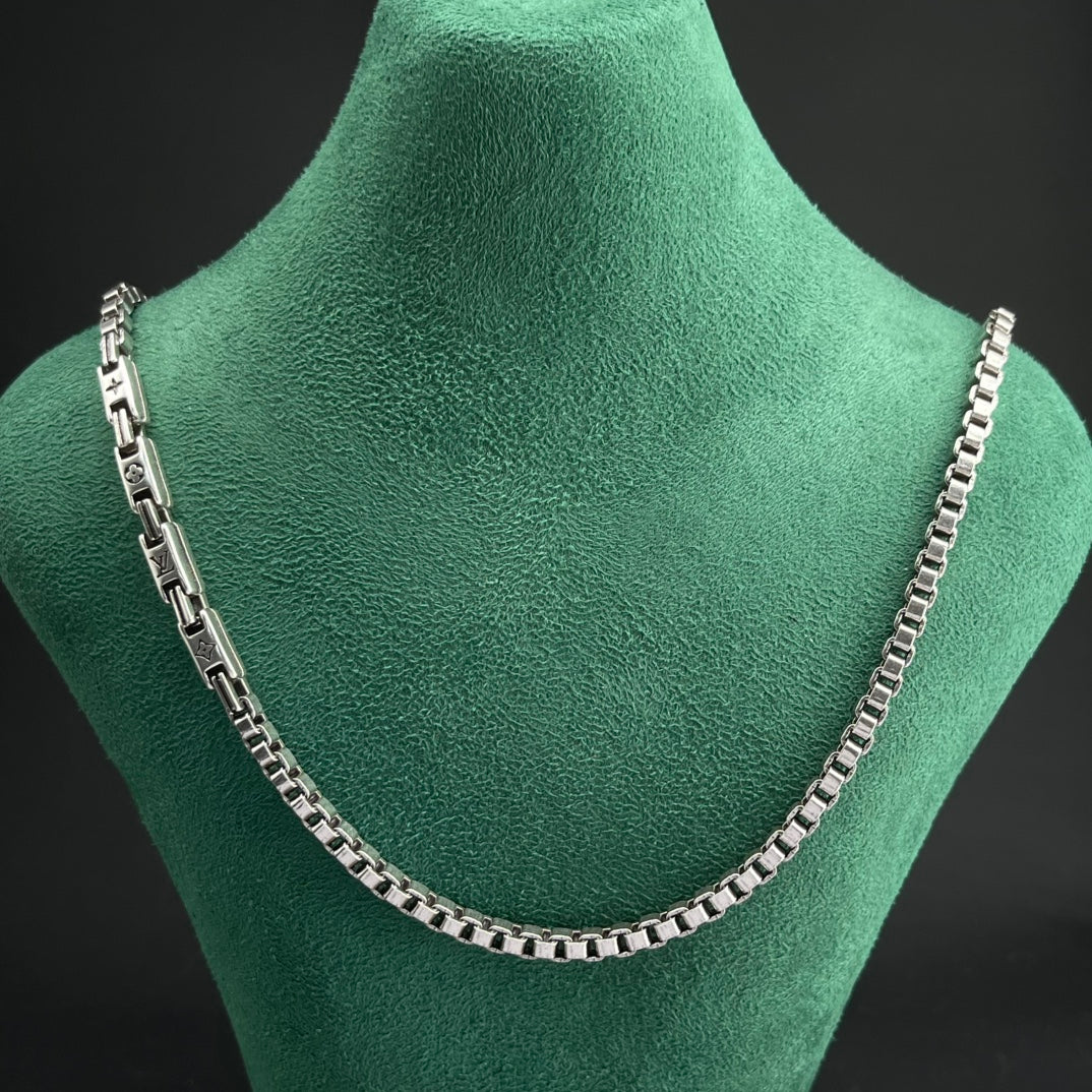 Chunky Box Chain Statement Necklace in Gold / Silver