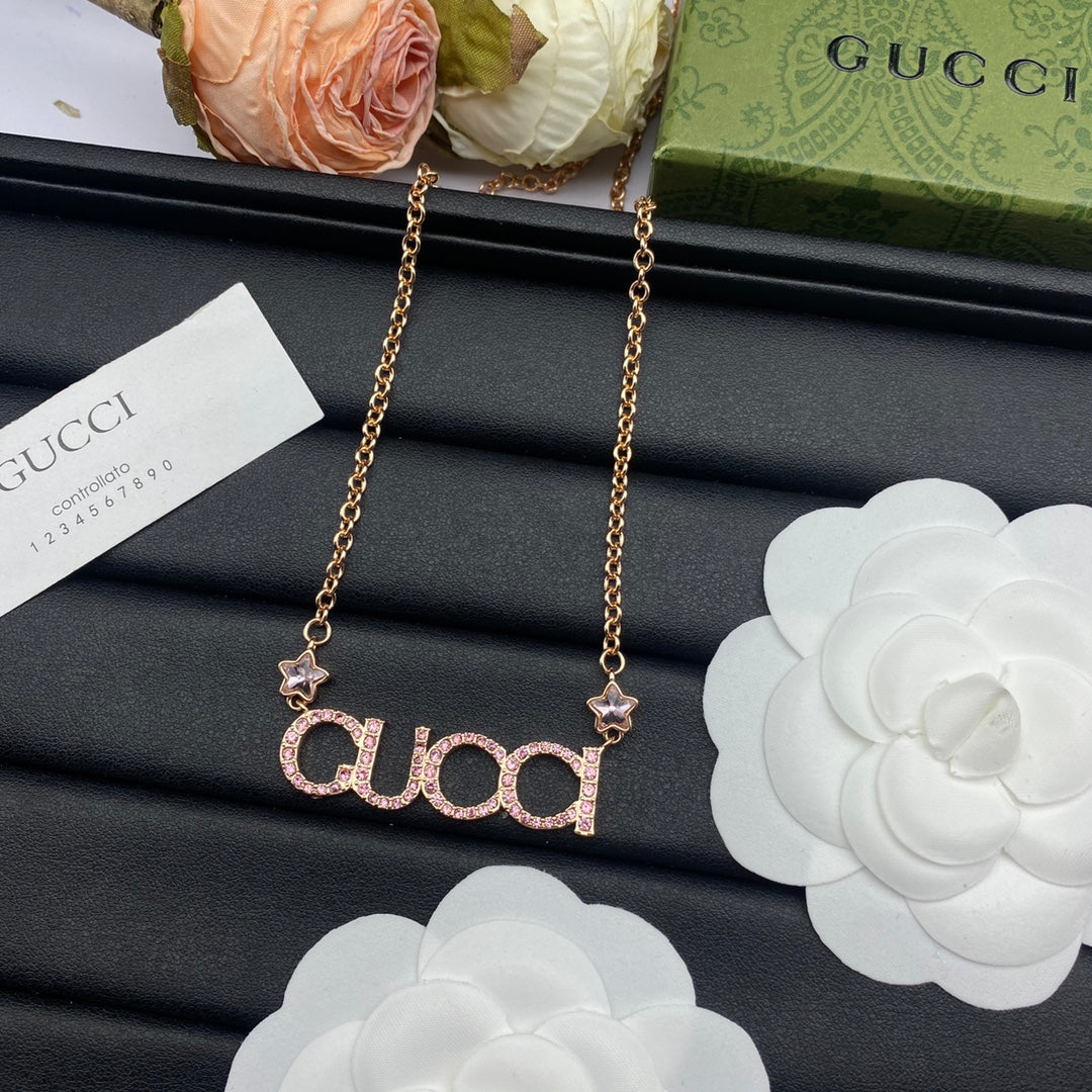 Crystal Pavé Logo Necklace & Bracelet Set
