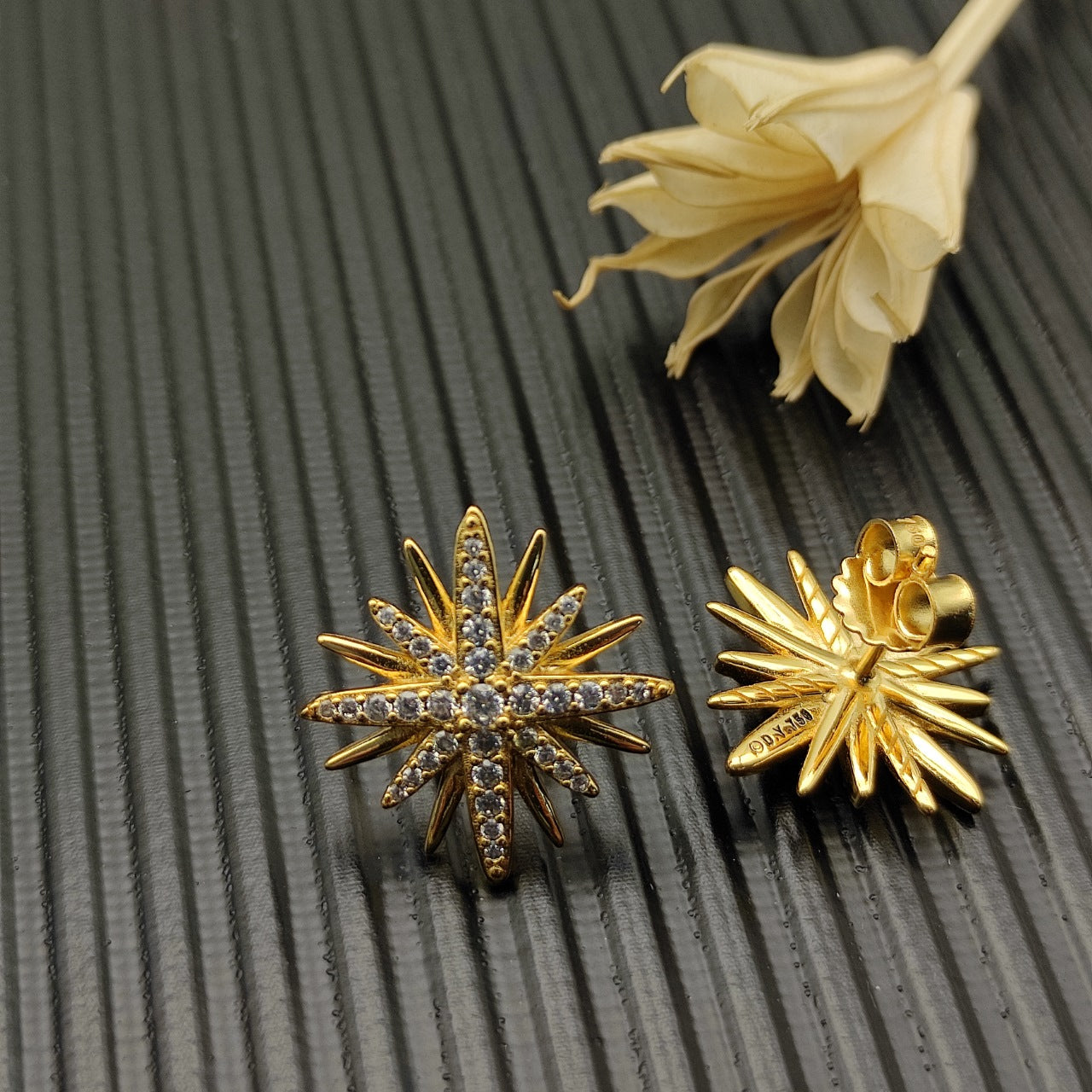 Celestial Starburst Pavé Jewelry Set – Gold & Silver
