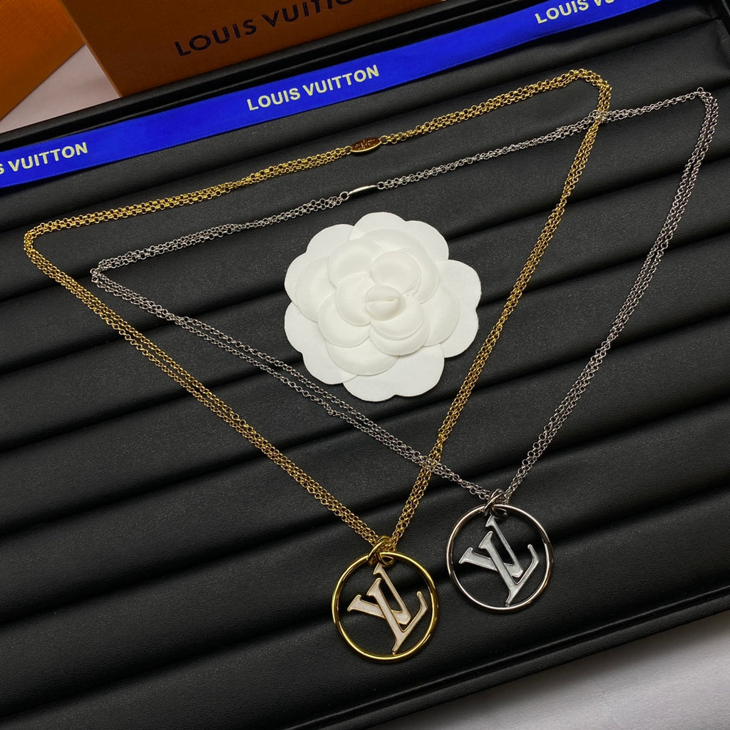 Circle Monogram Pendant Necklace
