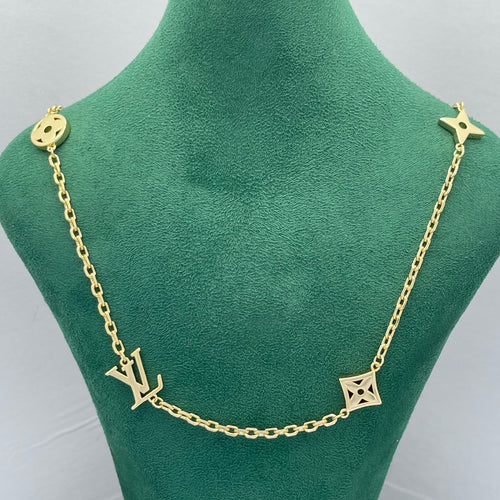 Classic Monogram Charm Station Necklace & Bracelet Set