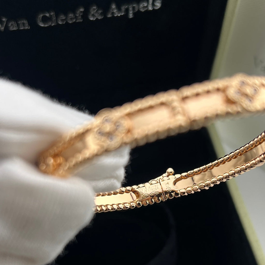 Narrow Beaded Four-Flower Full-Diamond Kaleidoscope Bracelet