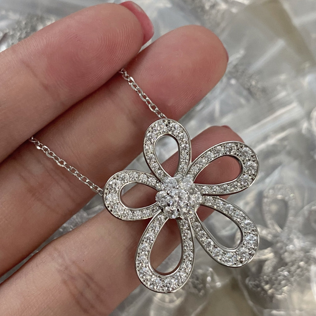 Full Diamond Sunflower Necklace